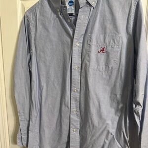 NCAA Light Blue Casual Button-Down Shirt-crimson tide